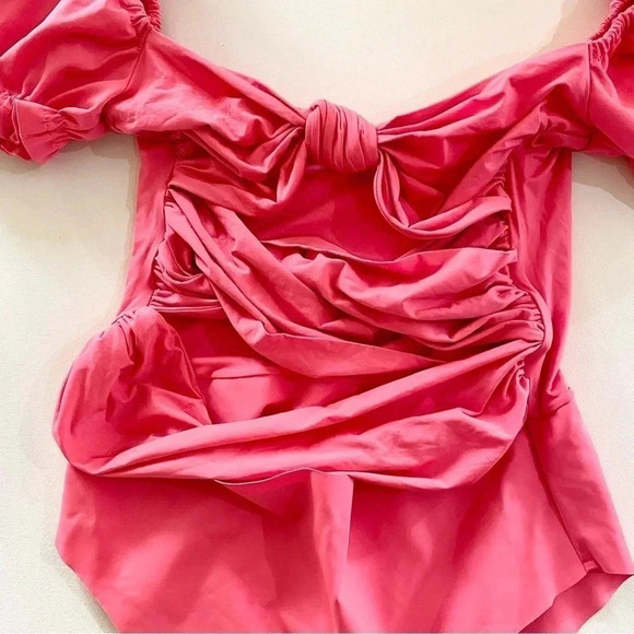 New Agua Bendita Free People Oria Dust One Piece Swim Bathing Suit Hot Pink - Picture 6 of 10